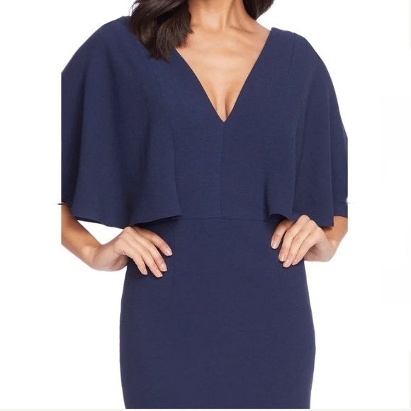 Dress The Population Louisa Butterfly Sleeve Cocktail Dress Navy XS - Picture 2 of 14